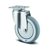 Lenkrolle P4 Edelstahl � 125 mm ohne Bremse mit Anschraubplatte