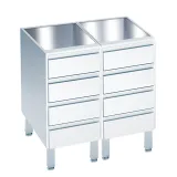 Chromonorm Edelstahl Schubladenblock 8 Schubladen S40708U