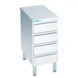 Chromonorm Edelstahl Schubladenblock 4 Schubladen S40704A