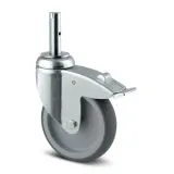 Lenkrolle Stahl-verzinkt � 125 mm mit Bremse Zapfenbefestigung