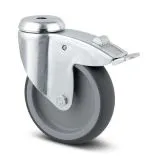 Lenkrolle Stahl-verzinkt � 125 mm mit Bremse mit R�ckenloch