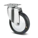 Lenkrolle Edelstahl AS �125 mm ohne Bremse mit Anschraubplatte