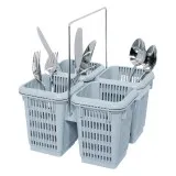 Besteckkcher CBS4 grau NSF mit Edelstahlbgel