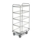 Hupfer Edelstahl schwerer Servierwagen SSW 8x5 - 5 Borde