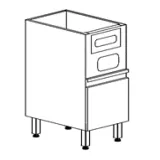 Edelstahl Abfallkipperschrank - AKOT3-40-70