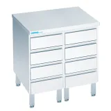 Chromonorm Edelstahl Schubladenblock 8 Schubladen S40708A