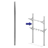Alu-Vierkantrohr 40x40 - S�ulenmontage - Wurst- & Fleischgeh�nge - 3m