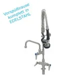 Edelstahl Vorsplbrause kurz - Auslaufhahn 156mm - Einlochmischbatterie TM1L