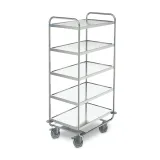 Hupfer Edelstahl schwerer Servierwagen SSW 10x6 - 5 Borde