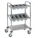 Edelstahl Besteck- und Tablettwagen BTW 2x5BES H:980