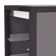 Detailansicht der Edelstahl-Tablett-Auflagen am Tablett-Abr�umwagen 2x09-TWA2S f�r 2 x 9 GN 1/1 Tabletts 530x325 mm - um 15 Grad geneigt f�r ergonomisches Abr�umen. Tablettwagen wird fertig montiert geliefert.