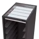 Optionaler Gl�ser-Einsatz aus rostfreiem Edelstahl f�r den schwarz/grauen Tablett-Abr�umwagen 2x09-TWA2S f�r 2 x 9 GN 1/1 Tabletts 530x325 mm. Ideal f�r Gl�ser, Becher oder Flaschen, mit integriertem Trennsystem, abnehmbar und hygienisch zu reinigen.