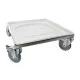 Edelstahl-Korbtransportwagen ROL500CNS-MAW fr 5050 cm-Krbe mit eingelegter Abtropfwanne zur sicheren Aufnahme von Tropfresten aus Glsern, Tassen oder Splgut. Ideal fr den professionellen Einsatz in Kche, Splraum oder Catering.