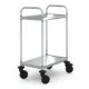 Edelstahl Servierwagen VarioCart von Hupfer mit 2 schallgedmmten, hhenverstellbaren Borden im Ma 60x40 cm - Typ VC 6x4/2M fr Eurobehlter und Kisten. Stabil, hygienisch, fahrbar.