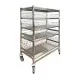 Hupfer Edelstahl Regalwagen RTWz 10-5, Hhe 1652 mm, HUP-0123092. Gezeigt mit optionalen Regalbden, Trenngittern zum Schutz des Lagerguts und leitfhigen Edelstahlrollen fr den Einsatz im Medizinbereich. Vielseitig, hygienisch und stabil fr professione