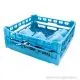 Tellersplkorb UK-H 50x50 cm in Blau, erhhter Fingerkorb zum Splen von Mehrweggeschirr oder Kunststofftellern. Passend fr gewerbliche Geschirrsplmaschinen wie von Meiko, Hobart, Winterhalter, Palux, Zanussi, Electrolux, Ecomax, Bartscher oder Miele.