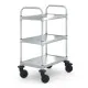 Edelstahl Servierwagen VarioCart von Hupfer mit 3 schallgedmmten, hhenverstellbaren Borden im Ma 60x40 cm - Typ VC 6x4/3M fr Eurobehlter und Kisten. Stabil, hygienisch, fahrbar.
