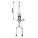 Ma�zeichnung Vorderansicht STYL Einloch-Mischbatterie - Mindesth�he 299 mm, Armaturenk�rper � 49 mm, G 1/2 Anschlussschl�uche mit Y-Verteiler, Einlochmontage.