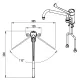 Ma�zeichnung Draufsicht STYL Einloch-Mischbatterie - Schwenkbereich Auslauf 110�, maximale Reichweite 365 mm, Hebell�nge 126 mm, Gesamttiefe 390 mm.