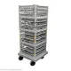 Transportwagen ROL400 fr 40x40 cm Glserracks, belastbar bis 250 kg und leicht zu handhaben. Mit herausnehmbarer Abtropfwanne und 4 Lenkrollen fr einfaches Bewegen. Ideal fr Catering, Veranstaltungen und Gastronomie, fr hygienischen & sicheren Transpo