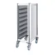 Tablettwagen Aluoptik 1x7 Tablett GN 1/1 - 530x325 mm