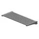 Edelstahl-Wandregal mit h�henverstellbarer Rostauflage 120x40x19 cm, Konsolen f�r gesonderte Wandschiene, isometrische Produktansicht auf wei�em Hintergrund