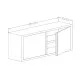 CAT Edelstahl Wandhngeschrank WHL-12-03 mit doppelwandigen Flgeltren - Allgemeine Mazeichnung.