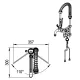 Profi Vorsp�lbrause kurz - Auslaufhahn 195mm - Einlochmischbatterie TM1L
