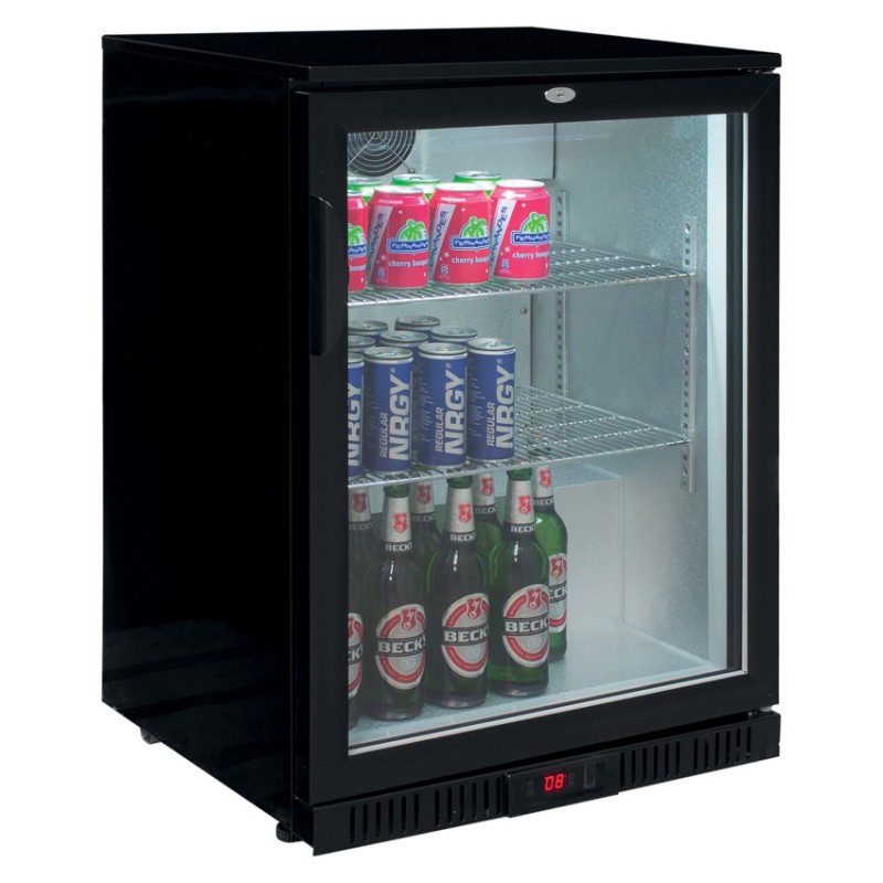 Glastürkühlschrank - für Einbau in Theke - silber - GCUC100