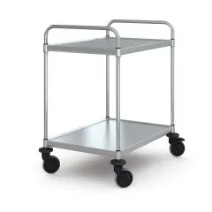 Robuster Hupfer Variocart Edelstahl Servierwagen VC 8x6/2 M mit zwei Etagen, Bordma 80x60 cm, ideal fr schwere Lasten in Gastronomie und Gewerbe.