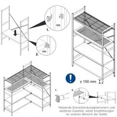 Hupfer Edelstahl Regal N25-BA-FL-600 kg T-500 B-2950