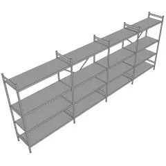 Hupfer Edelstahl Regal N25-BA-FL-600 kg T-500 B-4825