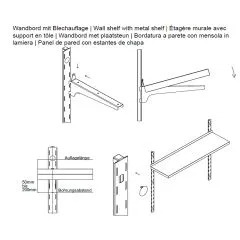 Hupfer Edelstahl Auflage Wandbord 25-06