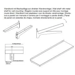 Hupfer Edelstahl Auflage Wandbord 27-06