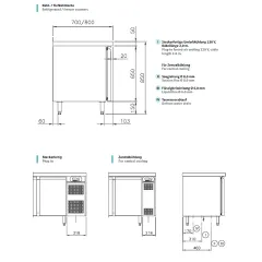 Chromonorm Edelstahl Bckerei Tiefkhltisch - 2 Tren - TPAK