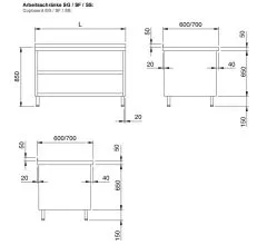 Chromonorm Edelstahl Arbeitsschrank - SFCS3L0 14-06