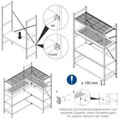 Hupfer Edelstahl Regalboden N5 T-60-B 1.300 mm
