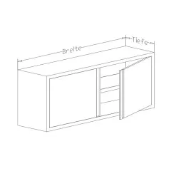 CAT Edelstahl Wandhngeschrank WHL-14-35 mit doppelwandigen Flgeltren - Allgemeine Mazeichnung.