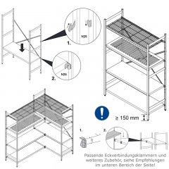 Hupfer Edelstahl Regal N25-BA-FL-600 kg T-400 B-2075