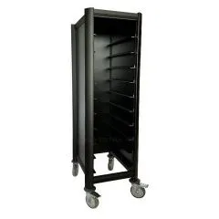 Schwarzer Black Cafeteria oder Kantinen Tablettabraeumwagen fr 10 x Tablett und fr Tablettgroesse Gastronorm-1/1 - 530x325 mm