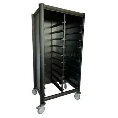 Schwarzer Cafeteria oder Kantinen Tablettabraeumwagen fr 2x10 Tablett und fr Tablettgroesse Gastronorm-1/1 - 530x325 mm