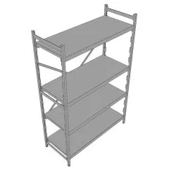 Hupfer Aluminium Regal N12-GA-FL600 T-500 B-1200