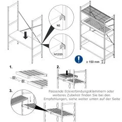 Hupfer Aluminium Regal N12-KR-FL600 T-600 B-1500