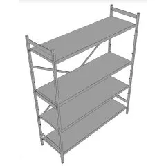 Hupfer Edelstahl Regal N5-BA-FL-600 kg T-300 B-1500