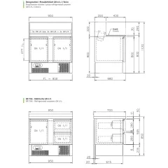 Chromonorm Edelstahl Khltisch BR795 - 4 Schubladen - TPHK