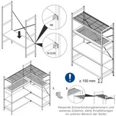 Hupfer Edelstahl Regal N5-DR-FL-600 kg T-600 B-4325
