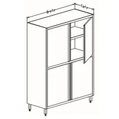 CAT-Edelstahl Hochschrank Flgeltren einseitig - Tiefe 60cm CAT-HFE-06-07-12