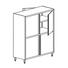 3D-Darstellung des Edelstahl Hochschranks mit 195 cm Hhe und 80 cm Tiefe. Breite flexibel whlbar von 70 bis 120 cm. Ideal fr hygienische Bereiche wie Molkereien, Fleischereien, Mensen, Gastronomie, Hotels, Lebensmittelverarbeitung, Labore und Pharma.