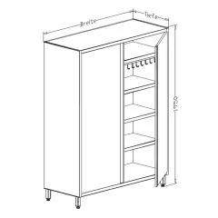 CAT-Edelstahl Putzmittelschrank PM1 - Tiefe 50cm CAT-PM1-05-05-10