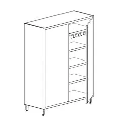 CAT-Edelstahl Putzmittelschrank PM1 - Tiefe 70cm CAT-PM1-07-05-10